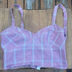 Plaid crop top bustier